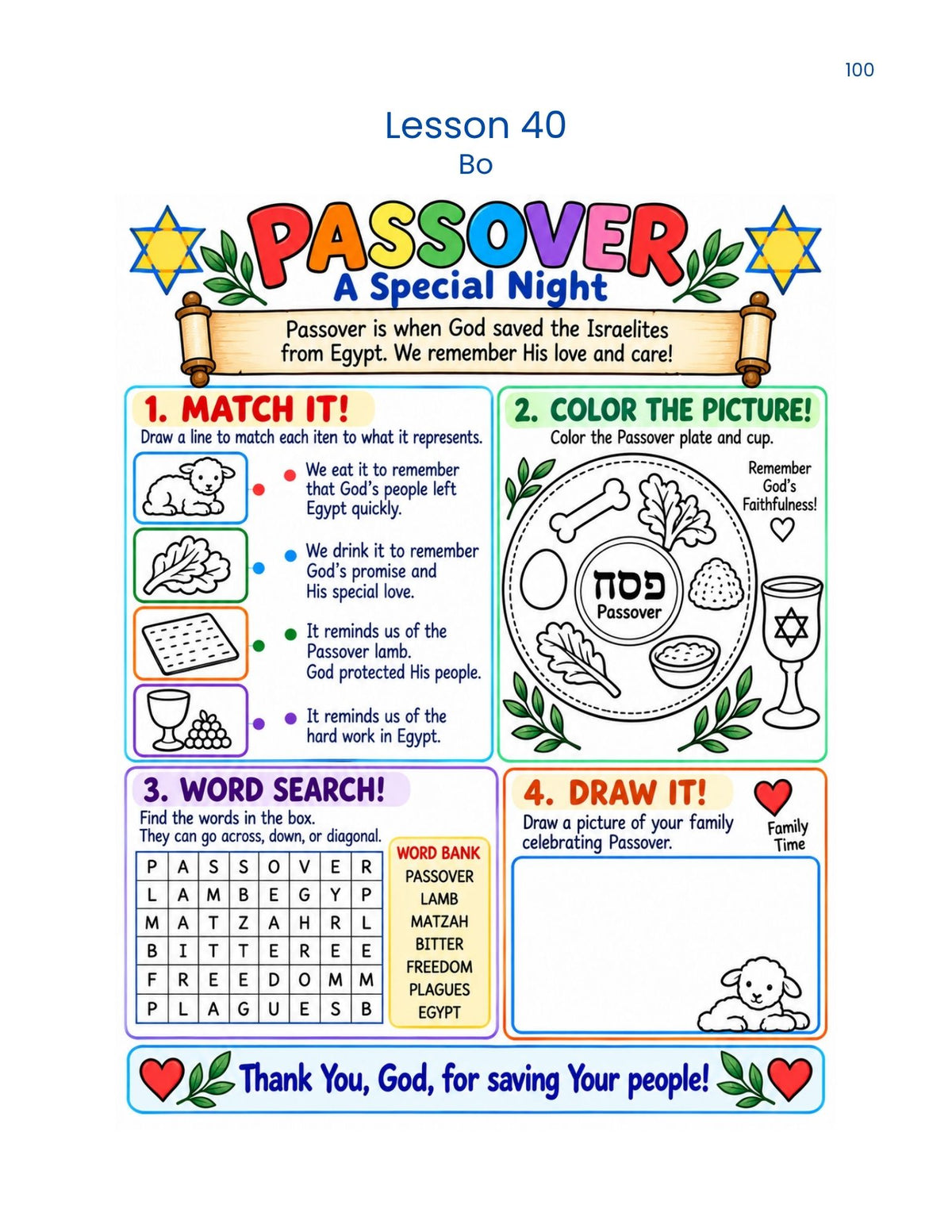 Digital Messianic Kindergarten Bible Curriculum Activity Book