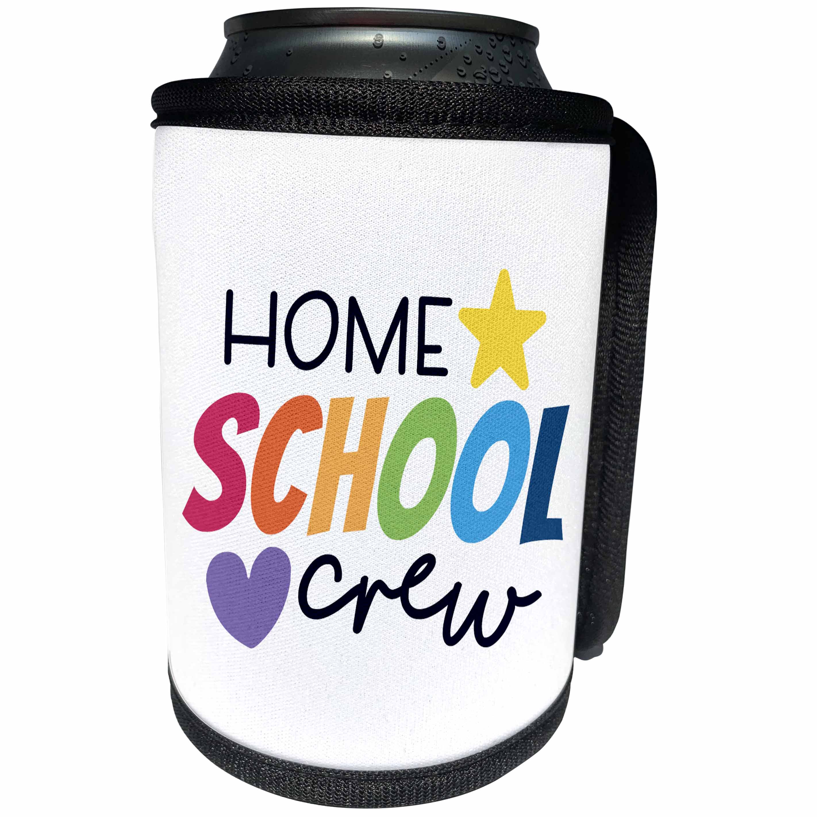 3dRose Janna Salak Designs Back to School - Homeschool Crew - Can Cooler Bottle Wrap (cc_351126)
